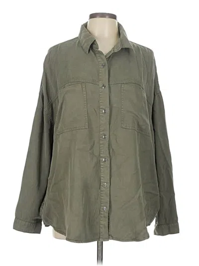 Pre-owned Risen Long Sleeve Button Down Shirt In Green