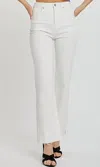 Risen Low Rise Tummy Control Flare Pants In White In White