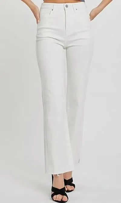 Risen Low Rise Tummy Control Flare Pants In White
