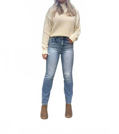 Risen Markham High Rise Ankle Straight Jeans In Blue