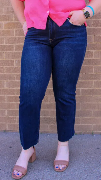 Risen Marlee Jeans In Dark Wash In Blue