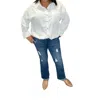 Risen Mid Rise Ankle Flare Jeans In Medium Blue In Blue