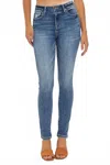 Risen Mid Rise Ankle Skinny Jean In Medium Wash In Blue