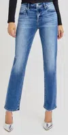 Risen Mid Rise Ankle Tapered Jean In Denim