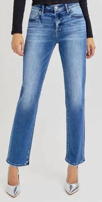 Risen Mid Rise Ankle Tapered Jean In Denim In Multi
