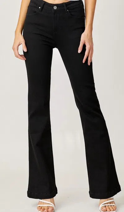 Risen Mid Rise Bootcut Jeans In Black