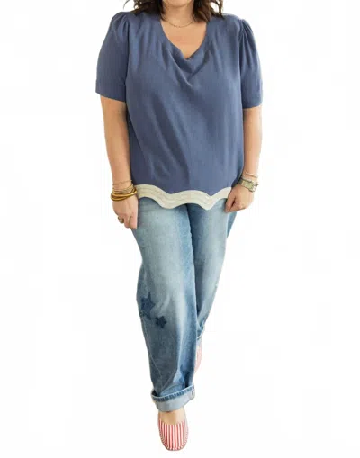 Risen Mid-rise Boyfriend Star Cuffed Jeans - Plus In Blue