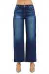 Risen Mid Rise Crop Jeans In Blue In Blue