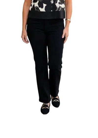 Risen Mid Rise Crop Straight Jeans In Black