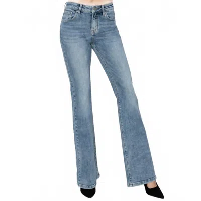 Risen Channing Mid Rise Flare Jean In Medium Wash In Blue