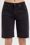 Risen Mid Rise Relaxed Fit Bermuda Shorts - Plus In Black In Blue