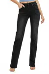 Risen Mid-rise Slim Straight Jean In Black In Black