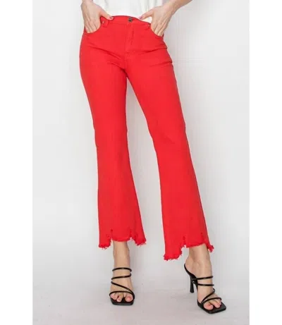Risen Mid Rise Step Hem Jean - Plus In Bright Red In Orange