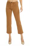 Risen Mid-rise Straight Crop Pants In Cappuccino In Brown