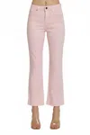 Risen Mid Rise Straight Jeans In Soft Pink In Pink