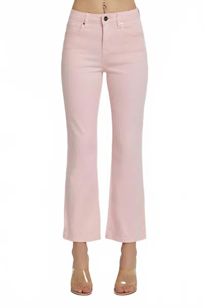 Risen Mid Rise Straight Jeans In Soft Pink