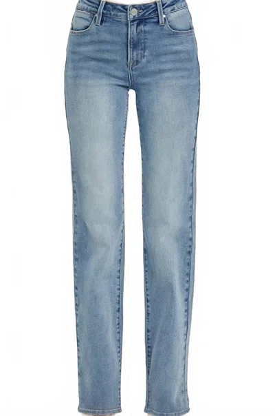 Risen Mid Rise Straight Leg Jeans In Medium In Blue