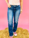 Risen Mid Rise Tapered Jeans In Dark Wash