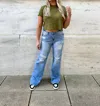 Risen Miramar High Rise Wide Leg Jeans In Blue In Blue