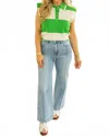 Risen Nancy High Rise Wide Leg Cropped Jean In Blue In Blue