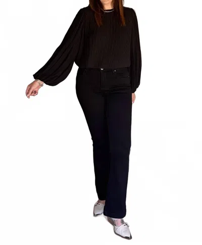 Risen Noir Nights Mid Rise Flare Jeans In Black