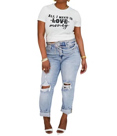 Risen Not Your Average Mom Jeans In Light Denim In Blue