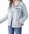 Risen On The Move Classic Trucker Jacket In Light Wash In Blue