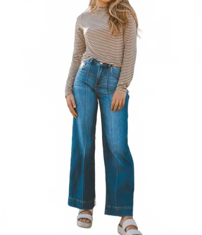 Risen Pintuck Ankle Jeans In Blue