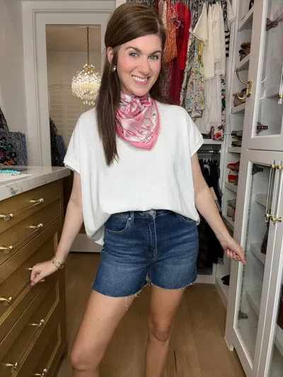 Risen Point Break Side Slit Shorts In Medium Wash In Multi