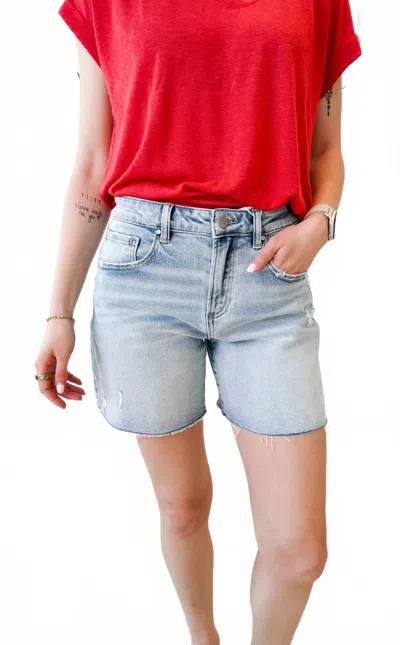 Risen Relaxed Slouch Shorts In Light Denim In Blue
