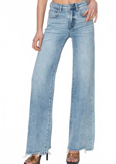 Risen Samantha Wide Leg Jeans In Light Wash In Blue