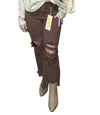 Risen Seasons High Rise Pull On Flare Jeans In Brown In Brown