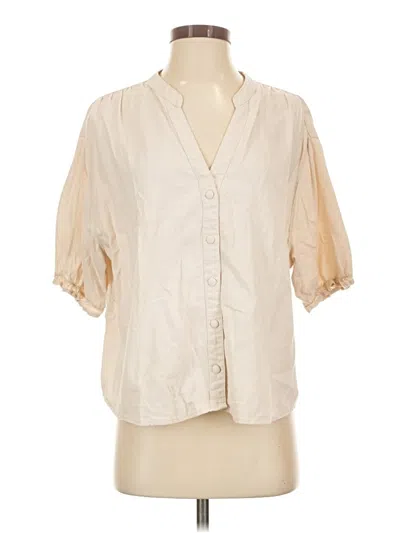 Pre-owned Risen Short Sleeve Blouse In Ivory