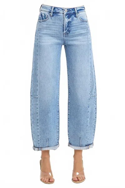 Risen Skyline High-rise Barrel Jean In Blue