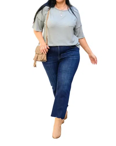 Risen Sofia Mid-rise Jeans In Dark Wash In Blue