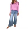 Risen Sophie High Rise Ankle Wide-leg Jean In Blue In Multi