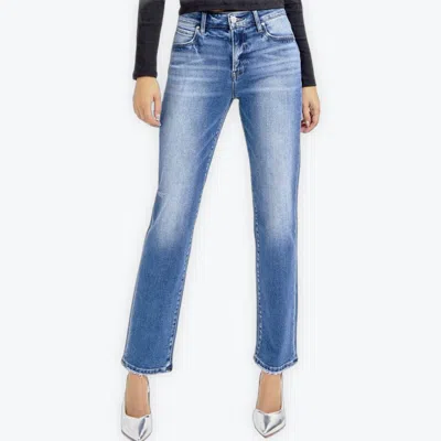 Risen Step And Repeat Ankle Tapered Jean In Blue In Animal Print