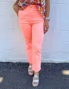Risen Summer Memories High Rise Crop Straight Leg Jeans In Barbie In Pink