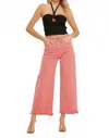 Risen Tatum Tummy Control Wide Leg Crop Jean - Plus In Peach In Pink