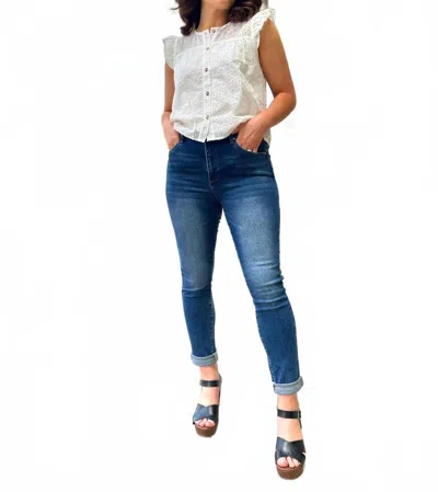 Risen Taylor High Rise Basic Skinny Jeans In Dark Blue