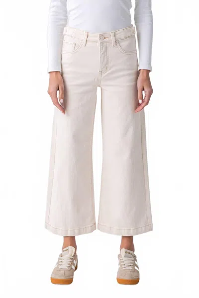 Risen Tc High Rise Wide Leg Pants In Winter White