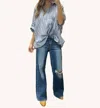 Risen Tummy Control High Rise Jeans In Denim Blue In Blue