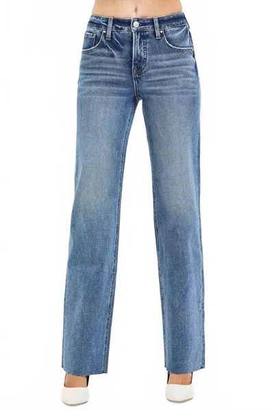 Risen 4-way Stretch Tummy Control Straight Leg Jeans In Denim In Blue