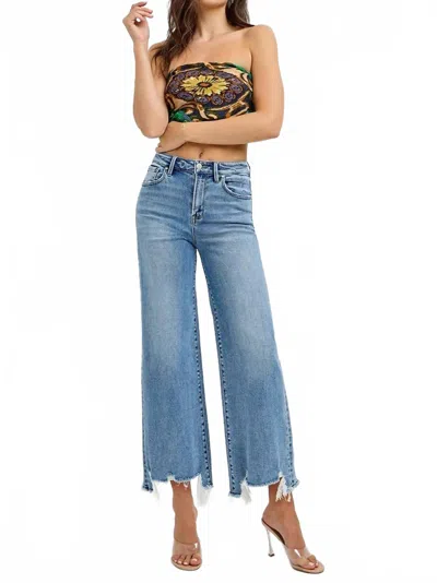 Risen Vintage Vibe Wide-leg Jeans In Medium Wash In Blue