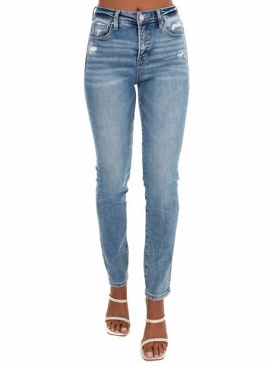 Risen Wherever We Go Tummy Control Ankle Skinny Jeans In Light Wash In Blue
