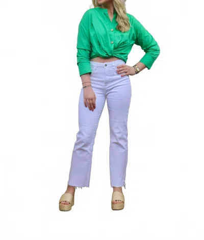 Risen Whitney High Rise Straight Jeans In White
