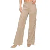 Risen Wide Leg Cargo Pants In Taupe In Brown