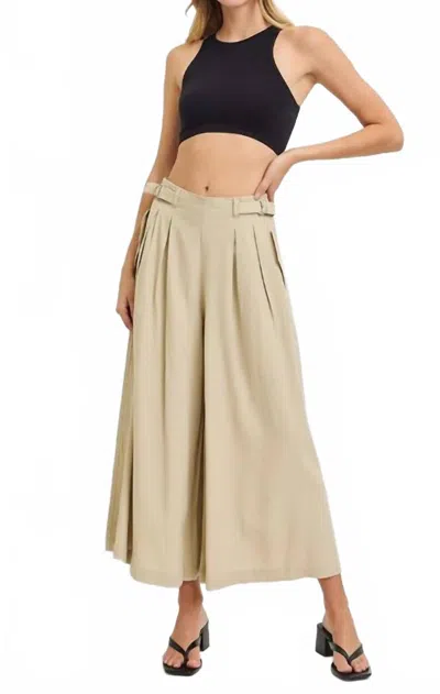 Risen Wide Leg Linen Pants In Beige In Neutral