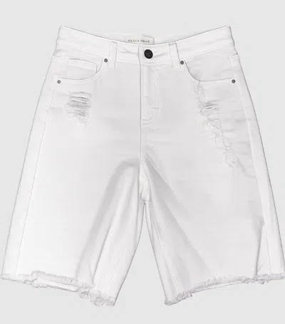 Risen Women's Audrey Mid Rise Relaxed Fit Bermuda In White