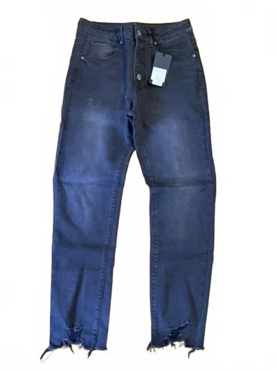 Risen Women's Button Fly Skinny Jeans In Dark Blue
